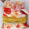 OILILY Copripiumino matrimoniale e federe FADED POPPY papaveri rossi in raso