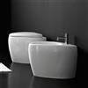 Scarabeo Ceramiche Sanitari Bagno a Terra Filo Muro 55x41 cm in Ceramica Bianca MOAI con Copriwater