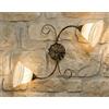 Plafoniera in ferro battuto a 2 Luci Stile Classico Rustico Greca-PL2