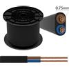 Aigostar Cavo Elettrico H03VVH2-F 2x0.75mmq 100m Nero NOFC Piattina 300V
