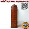 Cassettiera a colonnina a 9 cassetti con cappello curvo in legno di teak
