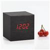 Sveglia Cubo Legno Orologio Da Tavolo Display Led Temperatura hsb
