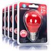 Aigostar Lampadina LED G45 E14 4W Luce Rossa Decorativa 5 Pezzi