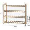 Scarpiera Porta Scarpe 4 Ripiani Piani In Legno Bamboo Scaffale Mobile dfh