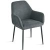 URSO STORE Set 2 sedie in tessuto con imbottitura design moderno per sala da pranzo CIC-945