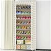 Scarpiera 9 Ripiani In Tessuto Tnt Armadio Portatile Campeggio 60x30x160cm idea