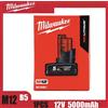 Milwaukee Batteria originale Milwaukee m12b5 5.0AH elevata durata ENERGETICA RED LITHIUM