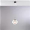 URSO STORE Lampadario a sospensione design moderno nero sfera in vetro bon-641