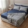 Trussardi Lenzuola matrimoniale in raso Trussardi FIL A FIL bluette
