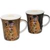 Queen Isabell Set 2 Tazze 400 ml Gustav Klimt "Il Bacio" Porcellana
