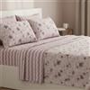 Cogal Completo lenzuola matrimoniali cotone caldo e accogliente fiori rosa