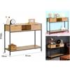 Consolle Moderna Stile Industriale 2 Cassetti Legno e Metallo 81x35x100cm