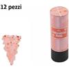 Set 12 Mini Tubo Spara Coriandoli Rosa Cannone Feste Matrimonio Sposi dfh