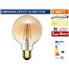 Universo Lampadina E27 Filamento Led Globo Vintage 8W G125-OC Vetro Ambrato 2600K Uni