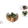 Portacandele Cuore In Legno Con Pigne E Bacche Decorazione Natale Natalizia dfh