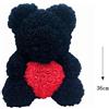 Orso Orsetto Orsacchiotto Rose Artificiali 36 cm Soffice Nero Cuore Love Fab