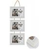 dfh Portafoto Multiplo da Parete 3 Cornici 10x15 cm con Corda Stile Shabby