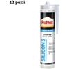 Set 12 Pezzi Pattex Silicon5 Silicone Acetico Trasparente 280ml dfh