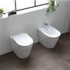 Nero Ceramica Sanitari Bagno a Terra Filo muro con Coprivaso Soft Wc Vaso Bidet Pavimento NEMO