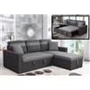 Sicorage Divano letto contenitore, reversibile angolare, led, microfibra grigio chaise lo