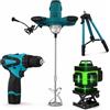 KIT FAI DA TE MISCELATORE TRAPANO AVVITATORE LIVELLA LASER 2 BATTERIE CAVALLETTO
