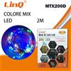 Rete Luci Led Colorate 200 Led A Batteria Per Esterni 2 Metri Telecomando linq