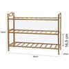 Scarpiera Porta Scarpe 3 Ripiani Piani In Legno Bamboo Scaffale Mobile dfh