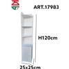 Mobile Mobiletto Ripiani Cassettiera 120x25x25cm In Legno Bianco 17983 bal