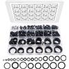 O-ring kit 385 pezzi gomma nitrile, guarnizioni, assorbitore, idraulico, auto...