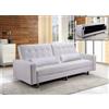 Mitepek Divano letto 3 posti, reclinabile, contenitore ecopelle bianco 197cm Sicorage Gh