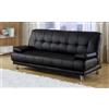 Mitepek Divano letto tre posti, reclinabile, ecopelle nero Sicorage 187cm Crucy