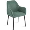 URSO STORE Set 2 sedie in tessuto con imbottitura design moderno per sala da pranzo CIC-945