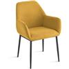 URSO STORE Set 2 sedie in tessuto con imbottitura design moderno per sala da pranzo CIC-945