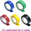Set 12 Confezioni da 2 Rotoli Nastro Isolante Spessore 18mm Lunghezza 5mt moc