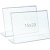 PAJADA - espositore 15x20 orizzontale, Acrilico trasparente, Pack da 2, porta me