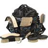 Weaver Equine Weaver Leather Kit per la toelettatura dei cavalli, set di spazzole per cavalli da 7 pezzi con borsa organizer, cura equina, attrezzatura per la stanza della puntina del cavallo, forniture per la