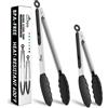 Hotec Pinze da cucina in silicone, set da 22,9 cm e 30,5 c Confezione Da 2: Nero