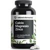 natural elements Calcio Complex con Magnesio e Zinco + Vitamina D3 K2-360 compresse per 6 mesi -