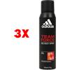 ADIDAS 3 X Adidas Team Force Deodorante Spray Uomo 24 Ore Di Freschezza 150 Ml