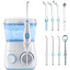 TUREWELL Idropulsore Dentale, Irrigatore Orale Getto Acqua Denti Da Capacità 600ml con 10