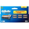 Gillette 6pz Gillette Proglide ricambi ricariche testine 5 lame striscia lubrificante