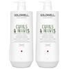 GOLDWELL Set Per Capelli Ricci GOLDWELL Kit DS Curls & Waves Shampoo + Conditioner 1000ml