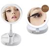 Specchio Trucco Con Luci Led 1x/10x Con Ingrandimento A Doppia Faccia cir