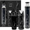 Lattafa Cofanetto unisex Maahir Black Lattafa eau de parfum 100ml+deo corpo+deo ambiente