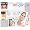 Specchio LED Trucco AORLIS AO 77908 USB Ricaricabile Touch Screen Alta Definizi
