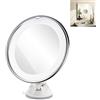 Specchio Trucco Con Led Ventosa Zoom 10X Makeup