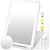 Specchio Trucco Con Luci LED Ricaricabile USB-C, Pieghevole E Portatile, 3 Tonal