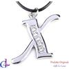 G4Love Collana argento Swarovski Element original lettera iniziale donna uomo cristallo