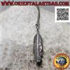 Oriental Art S.a.s. Collana in argento 925 ‰ a due pezzi di "snake" piatto con piuma dei nativi d'Am