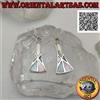 Oriental Art S.a.s. Orecchini Argento 925‰ trapezio isoscele curvo con mosaico di madreperla multico